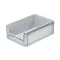 Basicline Euro láda 600x400x220 mm., alja és oldala zárt , ablakkal, Szürke