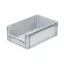 Basicline Euro láda 600x400x220 mm., alja és oldala zárt , ablakkal, Szürke
