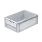 Basicline Euro láda 600x400x220 mm, alja és oldala zárt csuklós ablakkal, Szürke