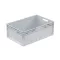 Lightline Euro láda, 600x400x220 mm alja és oldala zárt, Szürke
