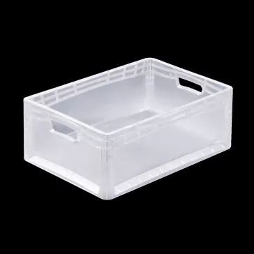   Lightline Euro láda, 600x400x220 mm alja és oldala zárt, Átlátszó