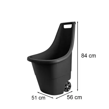 Easy go breeze műanyag kerti talicska 50 l, fekete