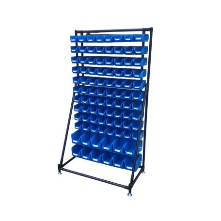 Csővázas Mh-Box tartó állvány 1700x980x500 mm, 92 db dobozzal