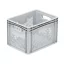 Basicline Euro láda 400x300x270 mm, perforált, Szürke