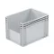 Basicline Euro láda 400x300x270 mm, alja és oldala zárt, ablakkal, Szürke