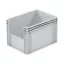 Basicline Euro láda 400x300x270 mm, alja és oldala zárt, ablakkal, Szürke
