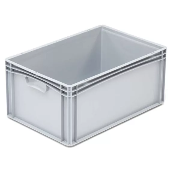 Basicline Euro láda 600x400x270 mm, alja és oldala zárt, szürke Basicline Euro láda 600x400x270 mm, alja és oldala zárt, szürke