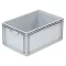 Basicline Euro láda 600x400x270 mm, alja és oldala zárt,  szürke