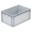 Basicline Euro láda 600x400x270 mm, alja és oldala zárt,  szürke