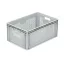 Basicline Euro láda 600x400x270 mm, perforált, Szürke