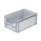 Basicline Euro láda 600x400x270 mm, alja és oldala zárt, ablakkal, Szürke