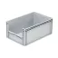 Basicline Euro láda 600x400x270 mm, alja és oldala zárt, ablakkal, Szürke