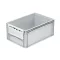 Basicline Euro láda 600x400x270 mm.alja és oldala zárt, csuklós ablakkal, Szürke
