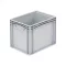 Basicline Euro láda 400x300x320 mm, alja és oldala zárt, Szürke