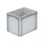 Basicline Euro láda 400x300x320 mm, alja és oldala zárt, Szürke