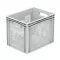 Basicline Euro láda 400x300x320 mm, perforált, Szürke