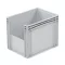 Basicline Euro láda 400x300x320 mm, alja és oldala zárt, ablakkal, Szürke