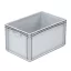 Basicline Euro láda 600x400x320 mm, alja és oldala zárt, Szürke