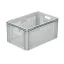 Basicline Euro láda 600x400x320 mm, perforált, Szürke