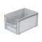 Basicline Euro láda 600x400x320 mm, alja és oldala zárt, ablakkal, Szürke