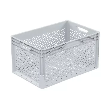 Lightline Euro láda, 600x400x320 mm perforált, Szürke