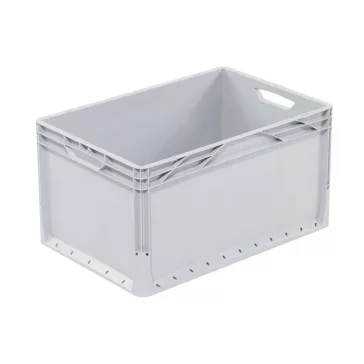   Lightline Euro láda, 600x400x320 mm alja és oldala zárt, Szürke