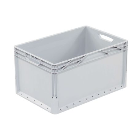 Lightline Euro láda, 600x400x320 mm alja és oldala zárt, Szürke