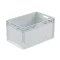 Lightline Euro láda, 600x400x320 mm alja és oldala zárt, Szürke