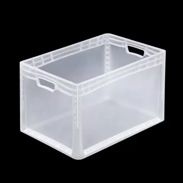   Lightline Euro láda, 600x400x320 mm alja és oldala zárt, Átlátszó