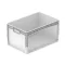 Lightline Euro láda, 600x400x320  mm, alja és oldala zárt, csuklós ajtóval, Szürke