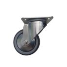 Szürke nyommentes forgó talplemezes 100-as (erősített villa) 100 kg teherbírás