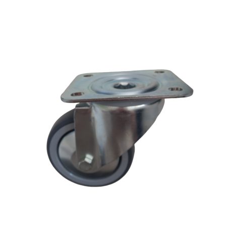 Szürke nyommentes forgó talplemezes 100-as (erősített villa) 100 kg teherbírás