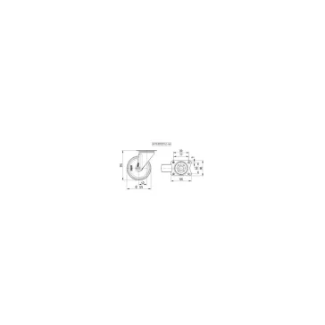   SMART Görgő Szállítóeszközökhöz 125mm, önbeálló,Talplemezzel, 3370UFR125P62 kék 