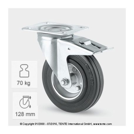 Tömörgumis Kerék Totálfékes Önbeálló Villában (100)