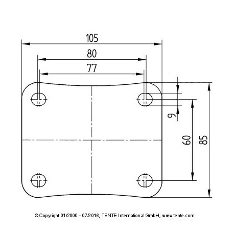 Tömörgumis Kerék Totálfékes Önbeálló Villában (100)