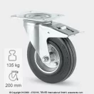 Tömörgumis Kerék Totálfékes Önbeálló Villában (160)