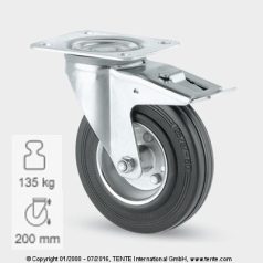 Tömörgumis Kerék Totálfékes Önbeálló Villában (160)