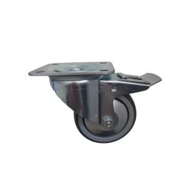   Szürke nyommentes forgó-fékes 100-as (erősített villa) 100 kg teherbírás