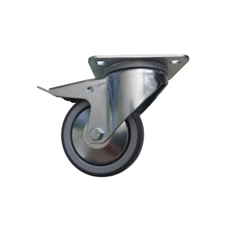 Szürke nyommentes forgó-fékes 100-as (erősített villa) 100 kg teherbírás