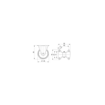   SMART Görgő Szállítóeszközökhöz 125mm, fix,Talplemezzel, 3378UFR125P62 kék