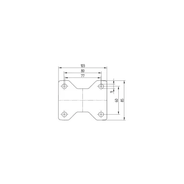   SMART Görgő Szállítóeszközökhöz 125mm, fix,Talplemezzel, 3378UFR125P62 kék