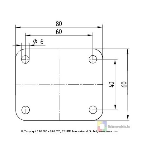Polipropilén Görgő Önbeálló Villában 58 mm 