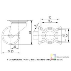 Polipropilén Görgő Önbeálló Villában 65mm