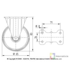 Polipropilén Görgő Fix Villában 65mm