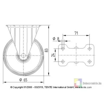 Polipropilén Görgő Fix Villában 65mm