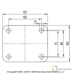   Alpha Önbeálló Görgő, Fekete, Elasztikus Gumi Futófelület (200)