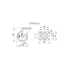   Alumínium Kerék Pur Futófelülettel 100-As Önbeálló Villával (250Kg)