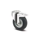 Tömörgumis Görgő, Fémfelnis, Hátfuratos, Totálfékes 100 mm