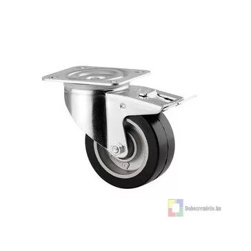   Alpha Önbeálló Görgő Totálfékkel, Elasztikus Gumi Futófelület (100)