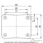 Alpha Önbeálló Görgő Totálfékkel, Elasztikus Gumi Futófelület (100)